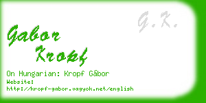 gabor kropf business card